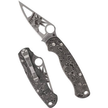 Spyderco Para Military 2 Folding Knife (Statue of Liberty Cutout Blade, Black Dunes Handle)