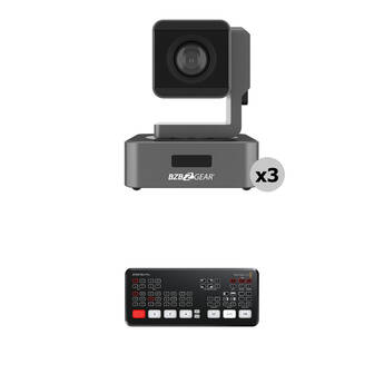 BZBGEAR 1080p 10x Zoom PTZ 3-Camera Kit with ATEM Mini Pro HDMI Switcher