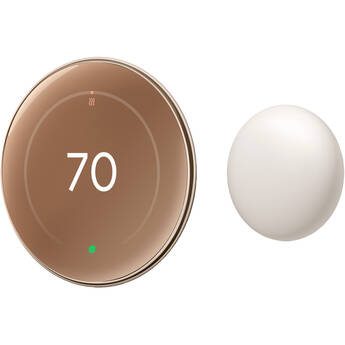 Google Nest 4th Gen Learning Thermostat with 2nd Gen Sensor (Polished Gold)