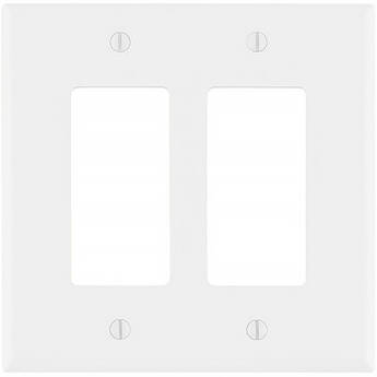 Leviton PJ262-W 2-Gang Decora/GFCI Device Wall Plate (White)