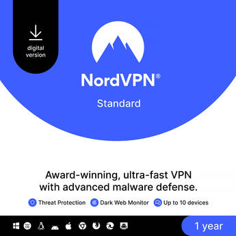 NordVPN Standard VPN Service (10 Devices, 1-Year Subscription)