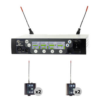 Lectrosonics DSQD 4-Channel Wireless Receiver with Dante & Location Sound Kit with 2 DBSM & 2 DBSMD Bodypack Transmitter/Recorders (470 to 608 MHz)