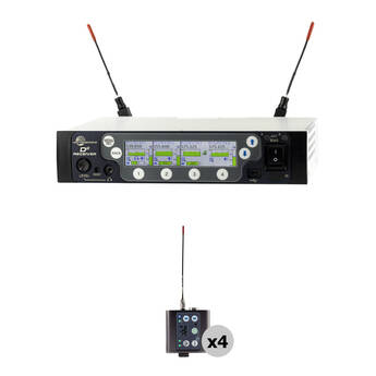 Lectrosonics DSQD 4-Channel Wireless Receiver with Dante & Location Sound Kit with 4 DBSMD Bodypack Transmitter/Recorders (470 to 608 MHz)