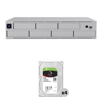 Ubiquiti 32TB UNAS Pro 7-Bay NAS Enclosure Kit with Seagate IronWolf Drives (4 x 8TB)