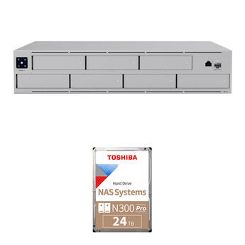 Ubiquiti 96TB UNAS Pro 7-Bay NAS Enclosure Kit with Toshiba N300 PRO Drives (4 x 24TB)