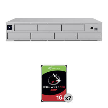 Ubiquiti 112TB UNAS Pro 7-Bay NAS Enclosure Kit with Seagate IronWolf Pro Drives (7 x 16TB)