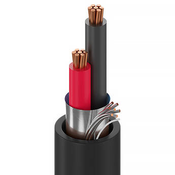 Belden 5500FE Security & Sound 2-Conductor 22 AWG BC Shielded CMR Cable (Black, 1000', UnReel)