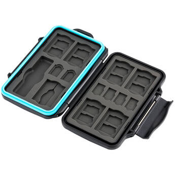 JJC Memory Card Case with Card Reader for 7 SD and 16 microSD Cards