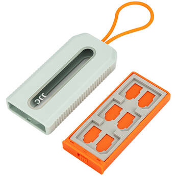 JJC MCK-SD6 Memory Card Case (Gray/Orange)