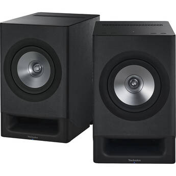 Technics SC-CX700 2-Way Active Wireless Bookshelf Speakers (Charcoal Black, Pair)