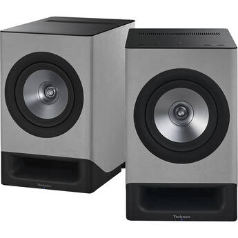 Technics SC-CX700 2-Way Active Wireless Bookshelf Speakers (Silky Gray, Pair)