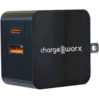 ChargeWorx USB-C and USB-A Wall Charger (Black)