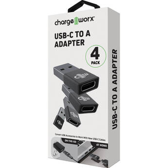 ChargeWorx USB-C to USB-A Adapter (4-Pack)