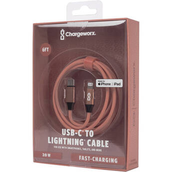 ChargeWorx USB-C to Lightning Cable (6', Desert Flower)