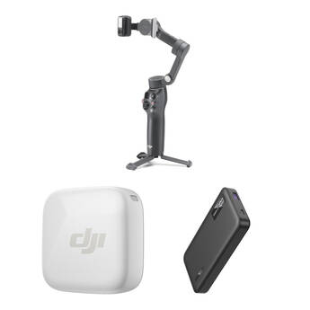 DJI Osmo Mobile 7P Smartphone Gimbal with Mini Clip-On Transmitter & Power Bank Kit (Arctic White)