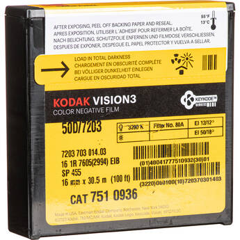 Kodak VISION3 50D Color Negative Film #7203 (16mm, 100' Roll, Single Perf)