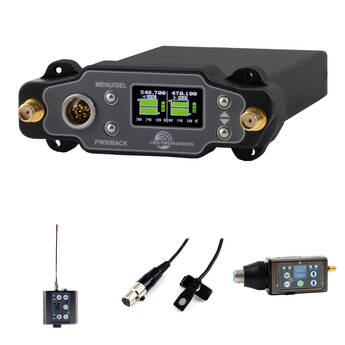 Lectrosonics DSR Two-Channel Slot Receiver ENG Kit with DPR-A Plug-On & DBSMD Bodypack Transmitter/Recorders + Lav Mic (A1B1: 470 to 614 MHz)