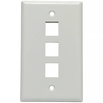 Simply45 3-Port Keystone Single-Gang Multimedia Wall Outlet (White)