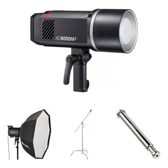 Godox AD600BM II Witstro Manual All-In-One Outdoor Flash with Softbox and C-Stand Kit