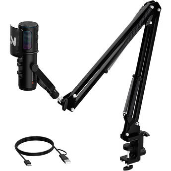 NearStream AM30U Noise-Canceling Cardioid USB Condenser Microphone with Boom Arm