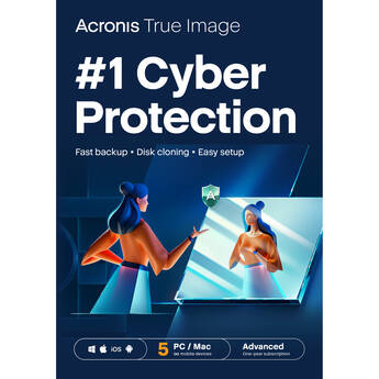 Acronis True Image Advanced Edition with 500GB Cloud Storage (5 Windows or Mac Licenses, 1-Year Subscription, Download)
