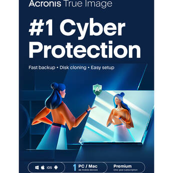 Acronis True Image Premium Edition (1 Windows or Mac License, 1-Year Subscription, Download)