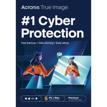 Acronis True Image Premium Edition (5 Windows or Mac Licenses, 1-Year Subscription, Download)