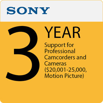 Sony 3-Year Support for Professional Camcorders and Cameras ($20,001-25,000, Motion Picture)