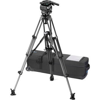Vinten 3772-3 Carbon Fiber ENG Tripod System with Versine 240 Fluid Head and Mid-Level Spreader