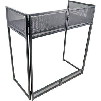 ProX Vista DJ Booth Facade Table Station with Scrim (Black)