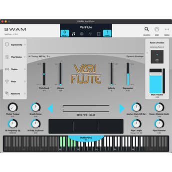 Audio Modeling SWAM VariFlute Virtual Instrument Plug-In