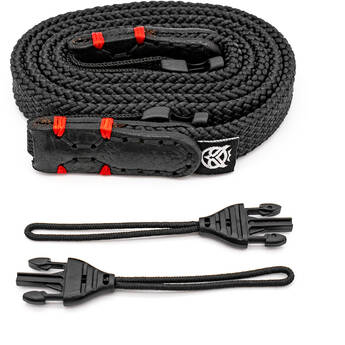 Owlkrown Point & Shoot Camera Strap with Quick Release Attachment (Black with Red Accent, 30")