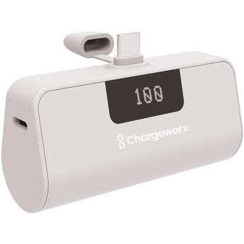 ChargeWorx USB-C Mini Capsule Power Bank (5000mAh, White)