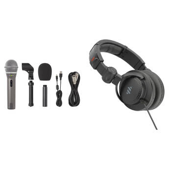 Samson Q2U Dynamic USB/XLR Microphone Recording and Podcasting Kit with Headphones (Gray Mic)