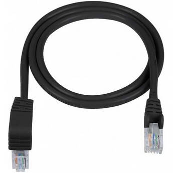 Network Technologies NTI CAT5e Right Angle to Straight Ethernet Cable (6', Black)