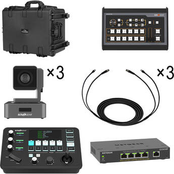 BZBGEAR BG-LIVESTREAM-2GO Portable 3-Camera Live Streaming Kit
