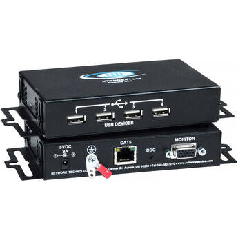 Network Technologies XTENDEX 4-Port USB Extender with VGA Video (200')
