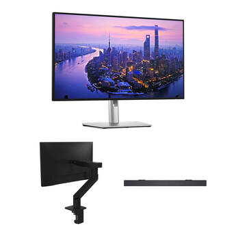 Dell UltraSharp 27" 4K HDR 120 Hz Monitor with Slim Soundbar & Monitor Arm Kit