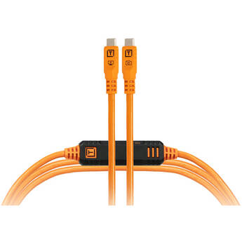 Tether Tools TetherPro Optima 10G USB-C Cable (6', High-Visibility Orange, Straight)
