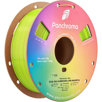 Polymaker Panchroma Dual Silk PLA Filament (1kg, Lime & Magenta Aubergine)