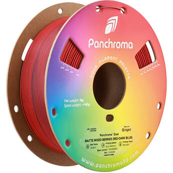Polymaker Panchroma Dual Matte PLA Filament (1kg, Red & Dark Blue)