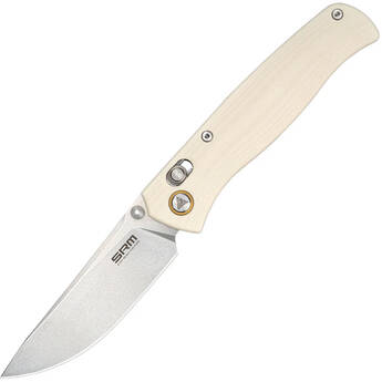 SRM Medal 255L-GT Folding Knife (3.23" Blade, White G10 Handle)