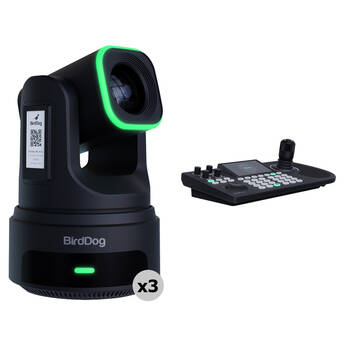 BirdDog KBD PTZ Controller Kit with 3 x X4E Ultra PTZ Cameras (Black)