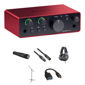 Focusrite Scarlett Solo USB-C Audio Interface Guitar Recording Kit (4th Generation)