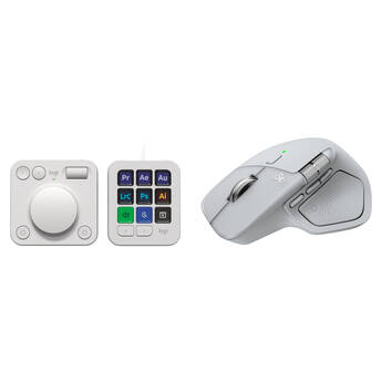 Logitech MX Master 4 Wireless Mouse and MX Creative Console Kit (Pale Gray)
