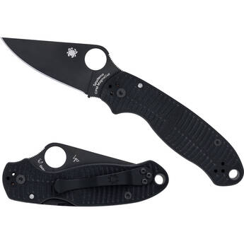 Spyderco Para 3 Salt Folding Knife (Black Blade, Black G10 Handle)