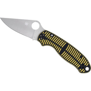 Spyderco Para 3 Salt Folding Knife (Satin Blade, Black/Yellow Handle)