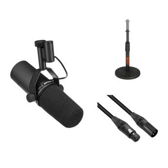 Shure SM7B Vocal Microphone with Tabletop Stand & XLR Cable Kit