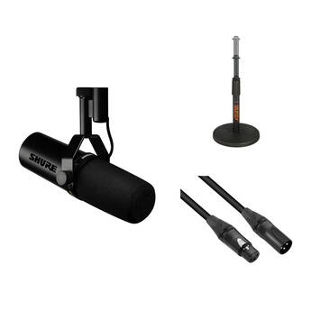 Shure SM7dB Vocal Microphone with Built-In Preamp and Tabletop Stand and XLR Cable Kit
