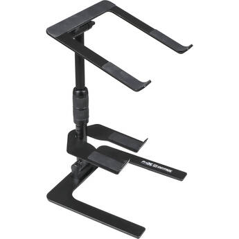 ProX Ibis Foldable DJ Laptop Stand with Adjustable Height Accessory Tray and Carrying Bag (Black)